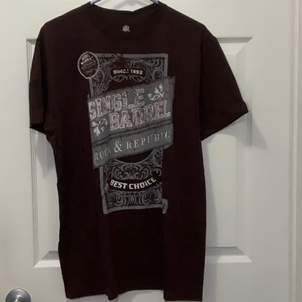 Rock & Republic Burgundy Crow Print Shirt - Picture 2 of 6